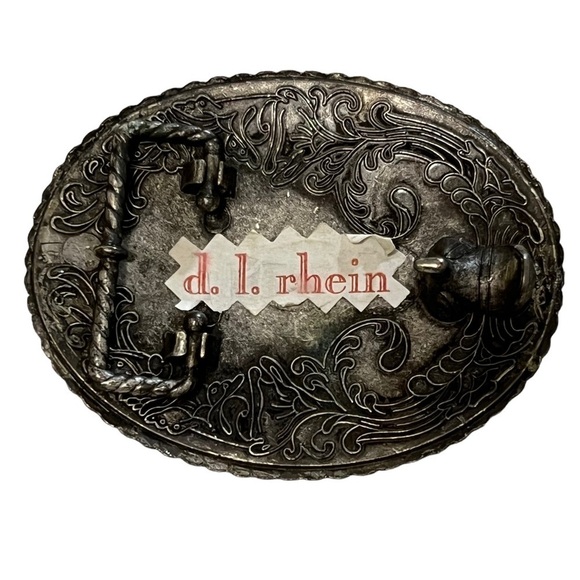 d.l. rhein Los Angeles Handmade Floral Belt Buckle southwestern rodeo stagecoach - Picture 4 of 10